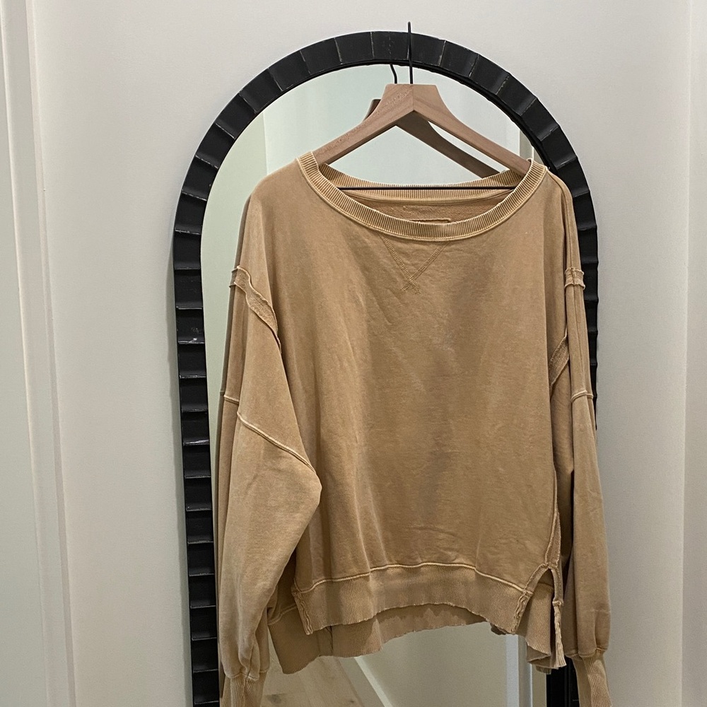 American Eagle Outfitters Tan Oversized Sweatshirt